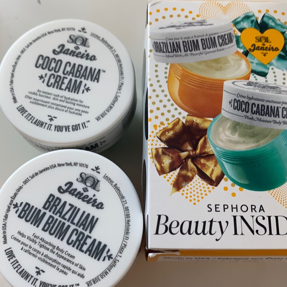 Brazilian bum bum and coco cabana body creams
